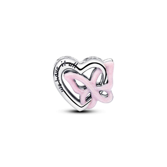 Charm Pandora in argento sterling cuore e farfalla intrecciati MISURA UNICA