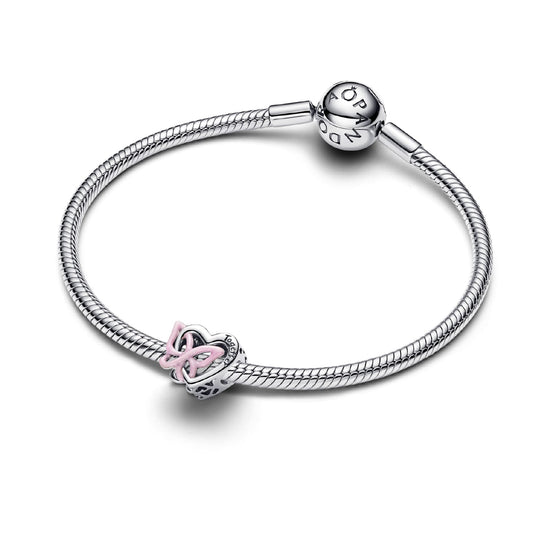 Charm Pandora in argento sterling cuore e farfalla intrecciati MISURA UNICA