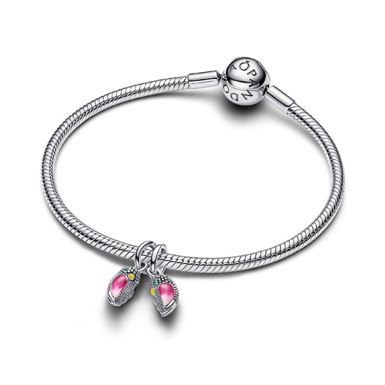 Charm divisibile Pandora in argento con uccellini innamorati MISURA UNICA