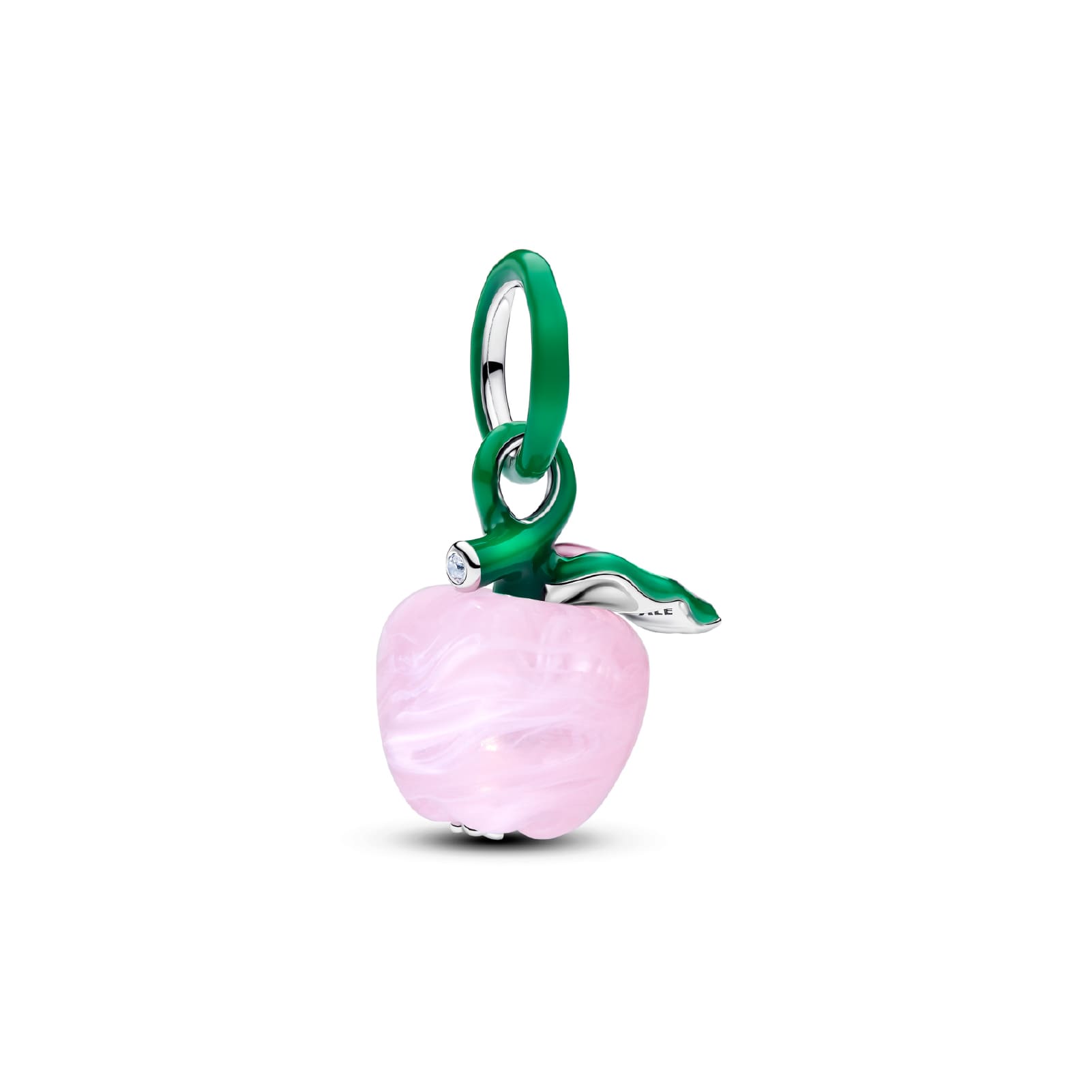 Charm Pandora in argento sterling e vetro murano mela rosa MISURA UNICA