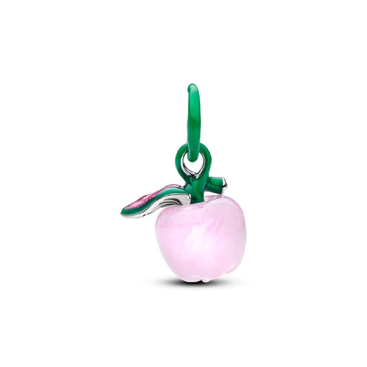 Charm Pandora in argento sterling e vetro murano mela rosa MISURA UNICA