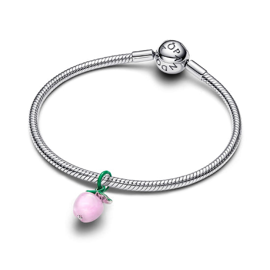 Charm Pandora in argento sterling e vetro murano mela rosa MISURA UNICA