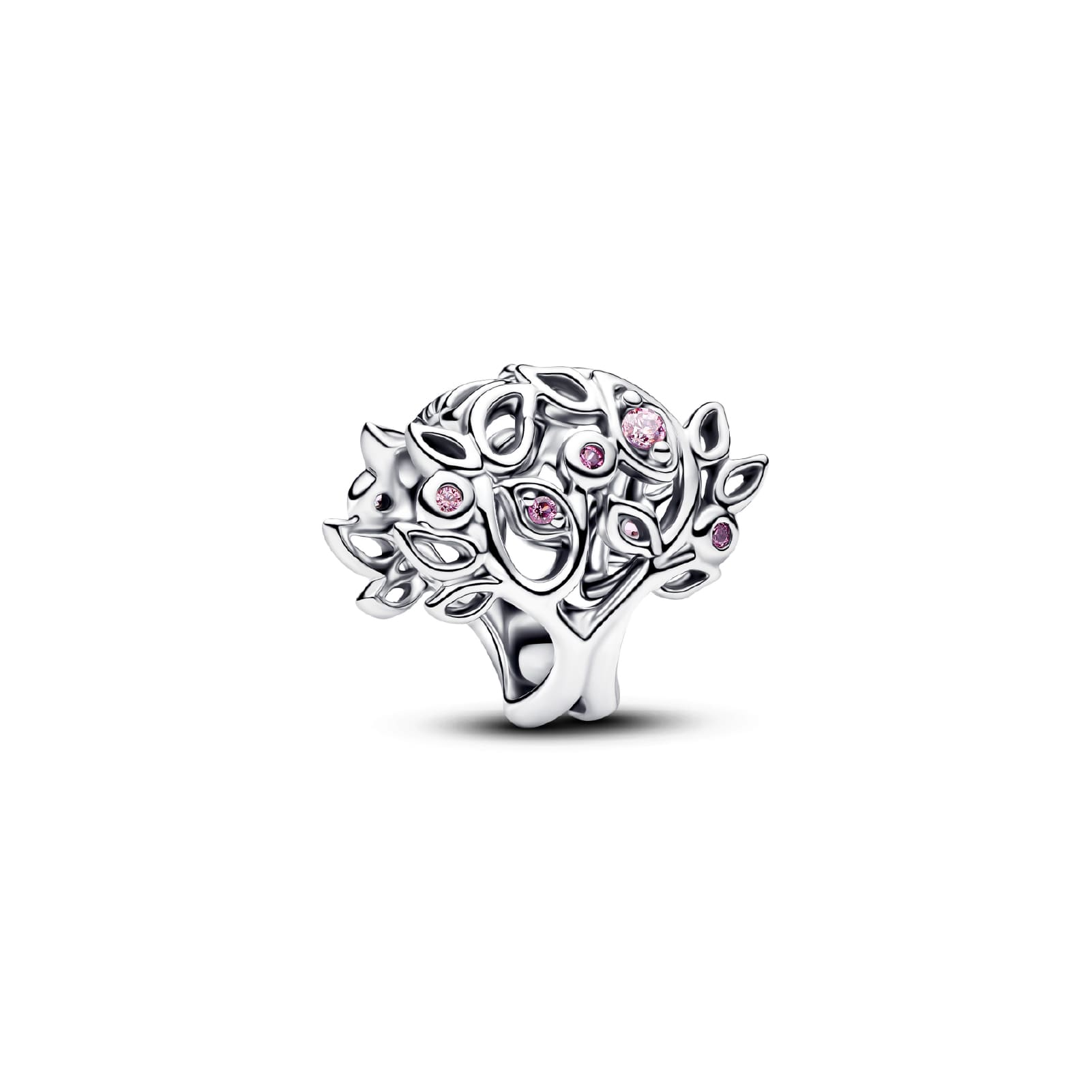 Charm Pandora Openwork in argento con albero e zirconi rosa MISURA UNICA