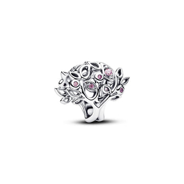 Charm Pandora Openwork in argento con albero e zirconi rosa MISURA UNICA