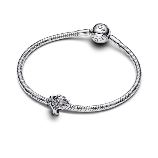 Charm Pandora Openwork in argento con albero e zirconi rosa MISURA UNICA