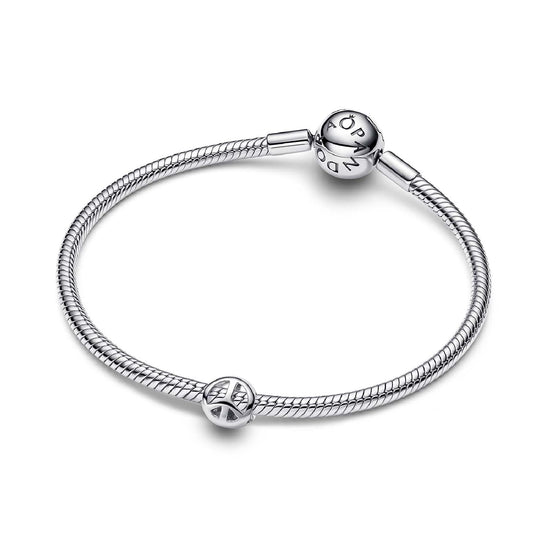 Charm Pandora Mini in argento 925 lucido con simbolo pace MISURA UNICA