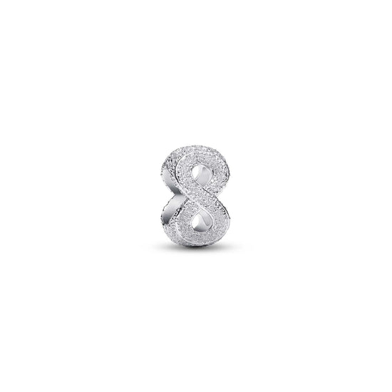 Charm Pandora Mini in argento con infinito effetto diamantato MISURA UNICA