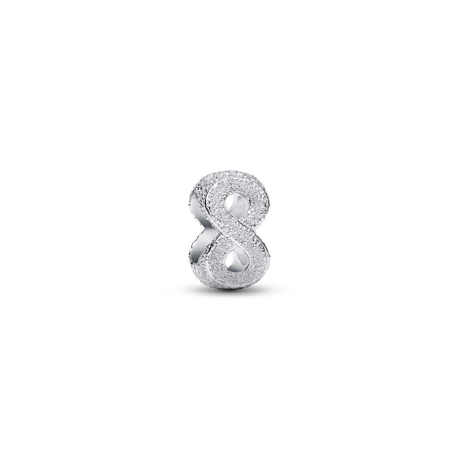 Charm Pandora Mini in argento con infinito effetto diamantato MISURA UNICA