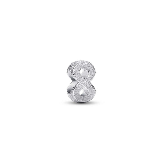 Charm Pandora Mini in argento con infinito effetto diamantato MISURA UNICA