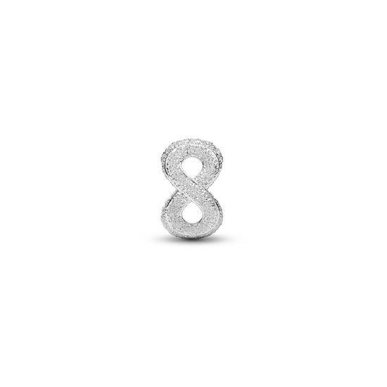 Charm Pandora Mini in argento con infinito effetto diamantato MISURA UNICA