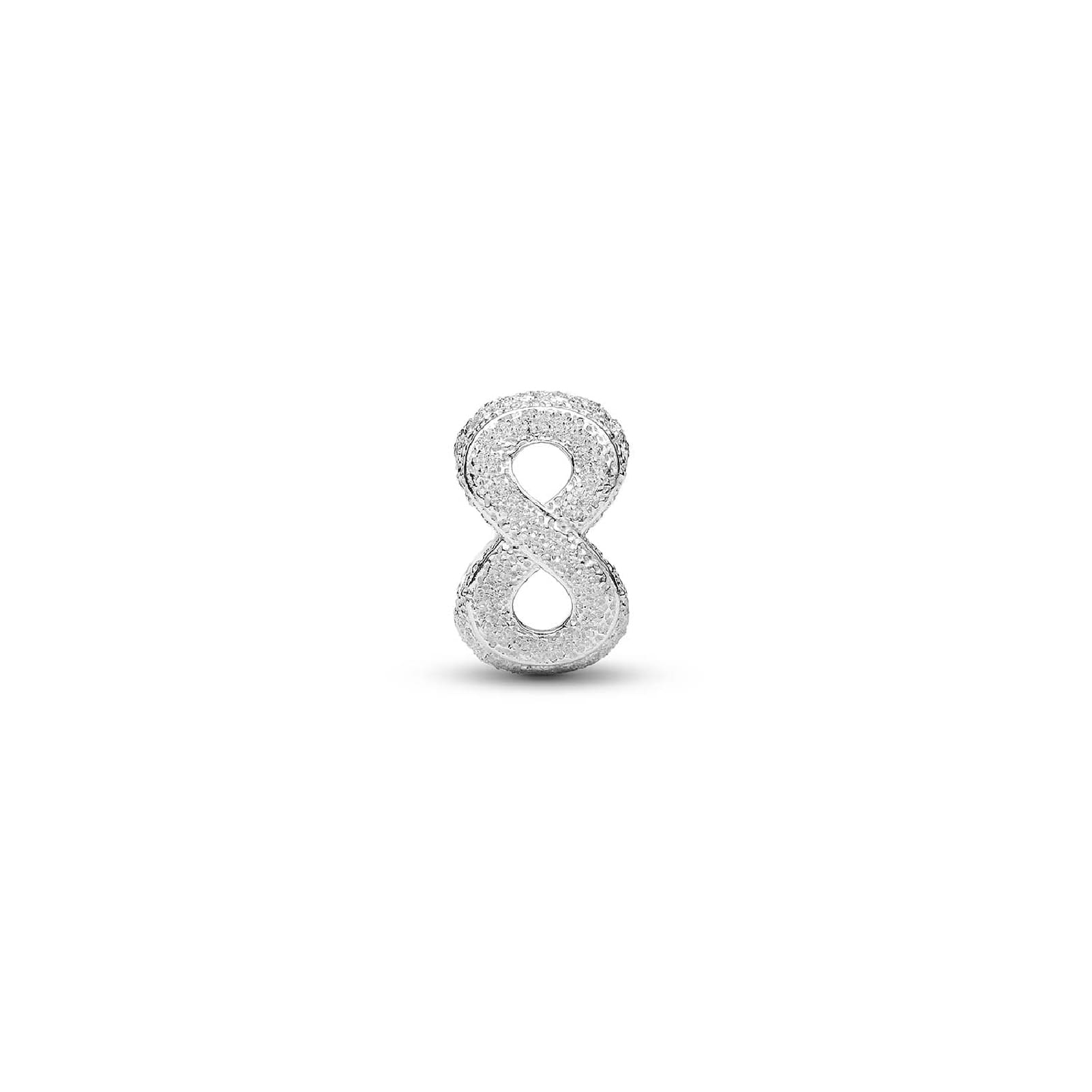Charm Pandora Mini in argento con infinito effetto diamantato MISURA UNICA