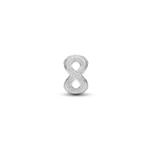 Charm Pandora Mini in argento con infinito effetto diamantato MISURA UNICA