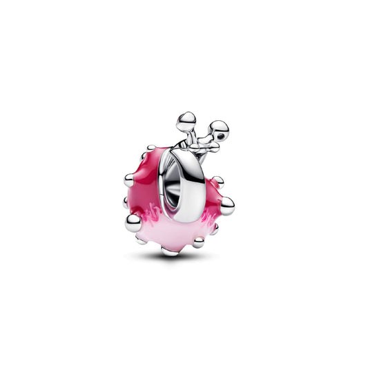 Charm Pandora in argento sterling con lumaca rosa MISURA UNICA