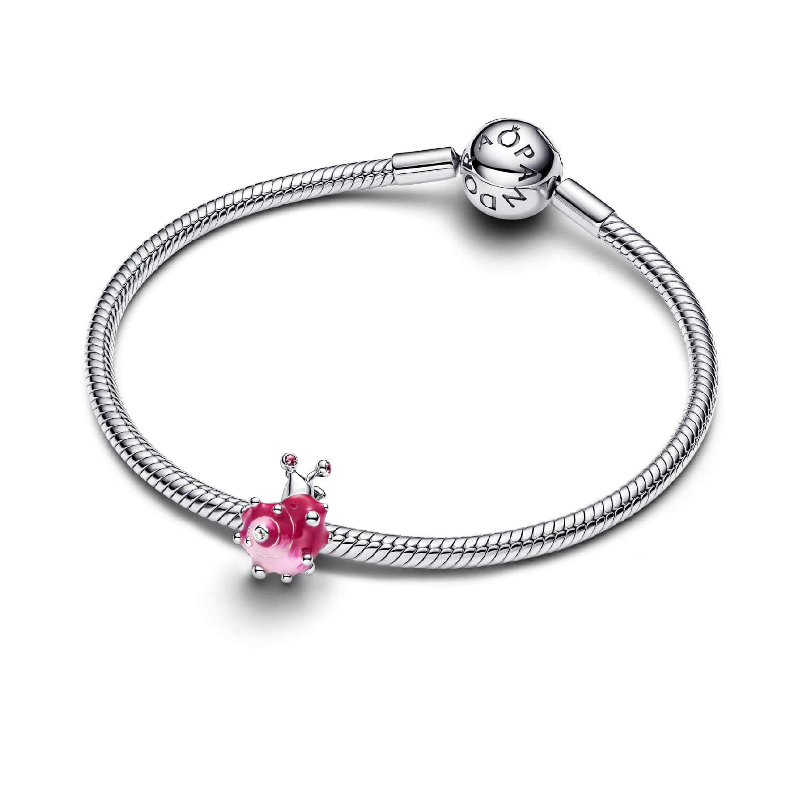 Charm Pandora in argento sterling con lumaca rosa MISURA UNICA