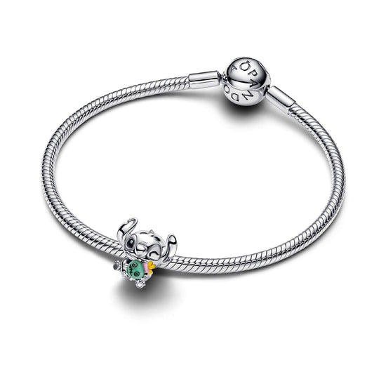 Charm Pandora Disney Stitch & Scrump in argento sterling MISURA UNICA