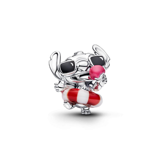 Charm Pandora Disney in argento e vetro di murano Stitch MISURA UNICA