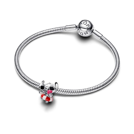 Charm Pandora Disney in argento e vetro di murano Stitch MISURA UNICA