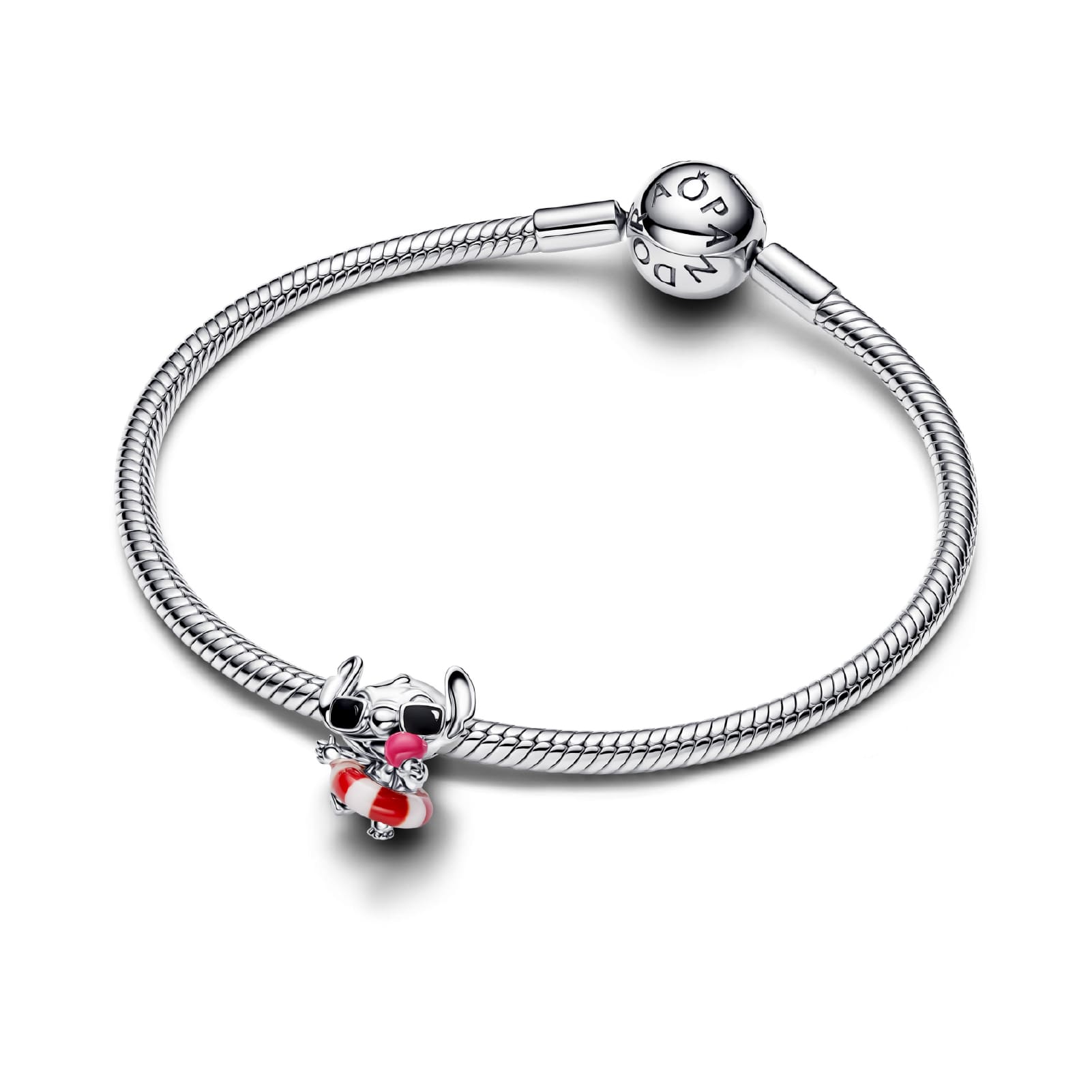 Charm Pandora Disney in argento e vetro di murano Stitch MISURA UNICA