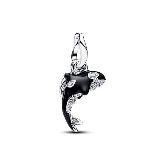 Charm pendente Pandora in argento smaltato orca con zirconi MISURA UNICA