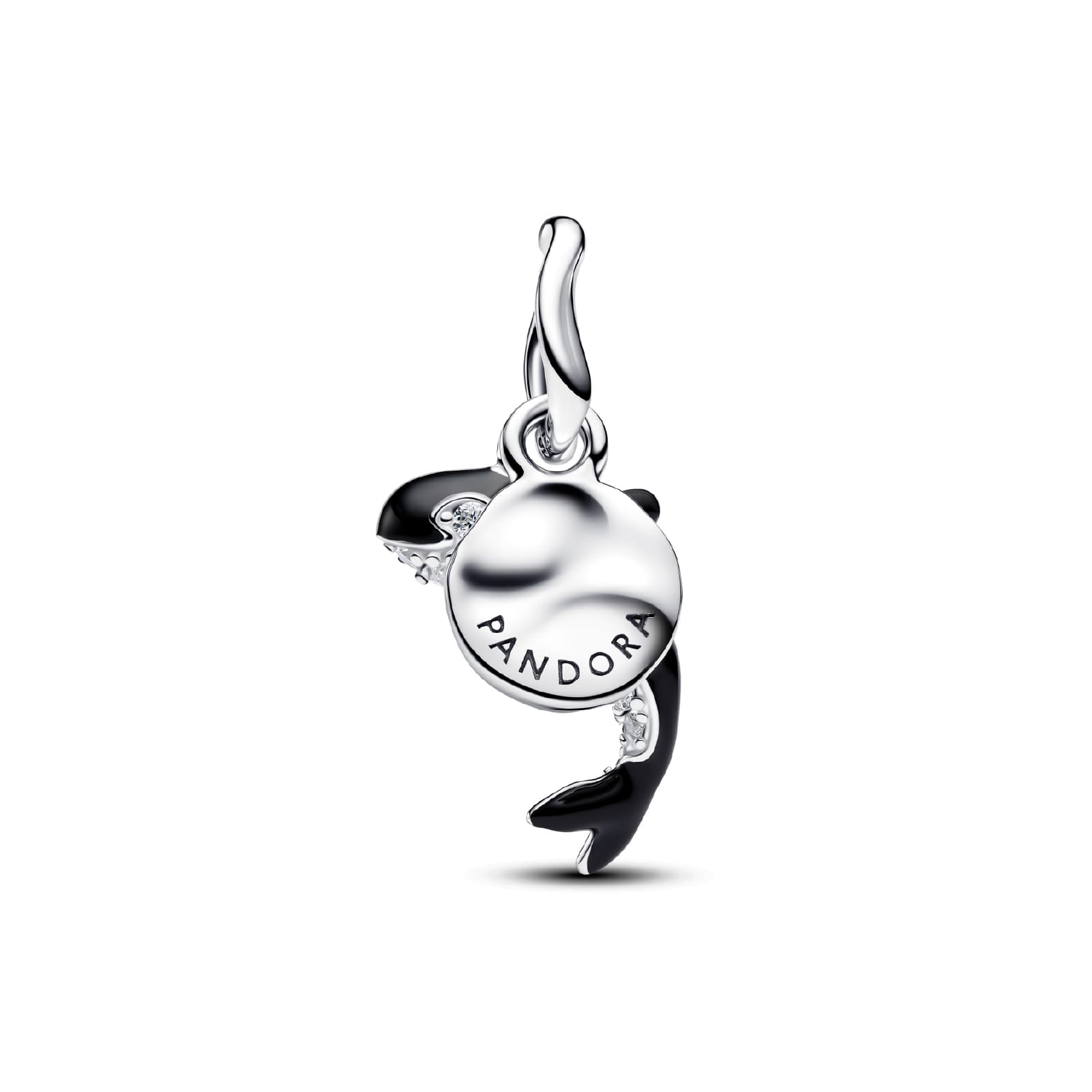 Charm pendente Pandora in argento smaltato orca con zirconi MISURA UNICA