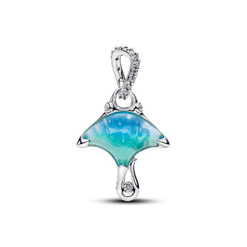 Charm pendente Pandora in argento Manta con vetro di murano MISURA UNICA
