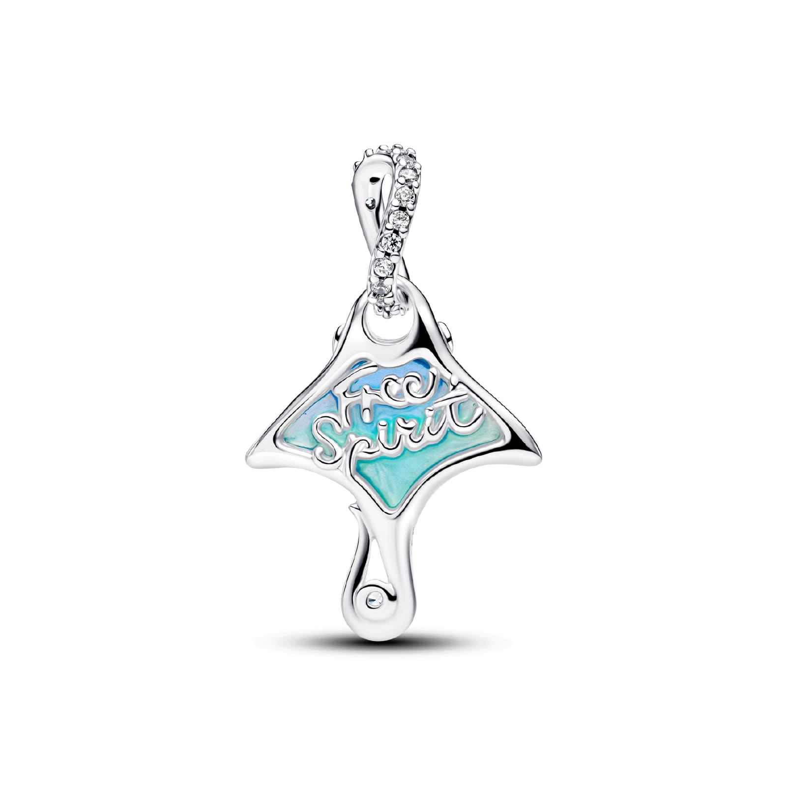 Charm pendente Pandora in argento Manta con vetro di murano MISURA UNICA