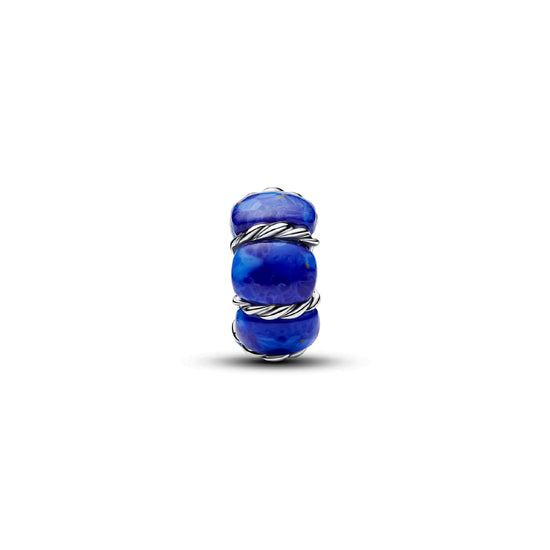 Charm Pandora in argento boa marittima imitazione lapislazzuli MISURA UNICA