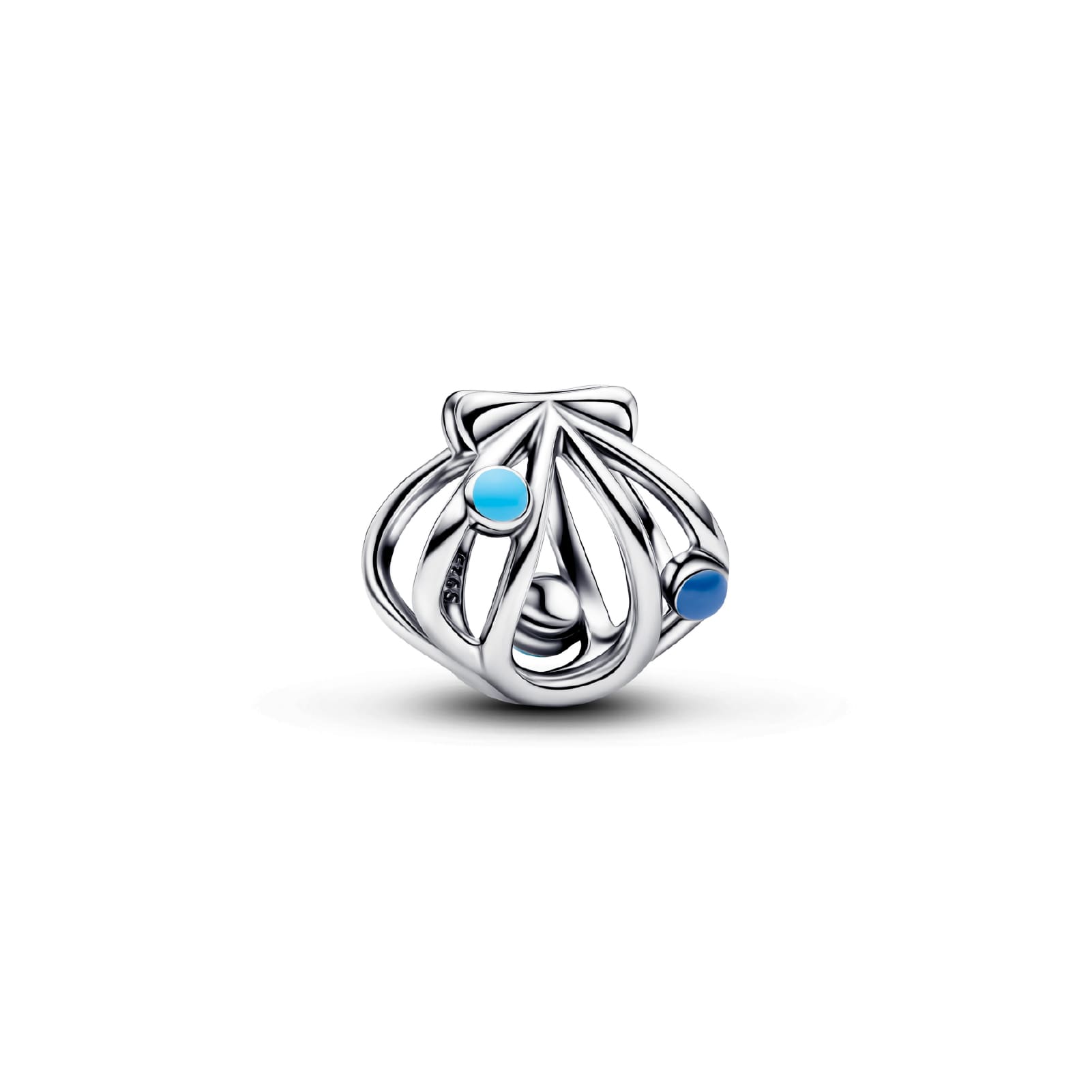 Charm Pandora in argento conchiglia openwork smaltato MISURA UNICA