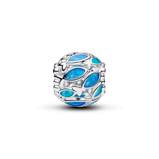 Charm Pandora in argento pesciolini openwork smaltato MISURA UNICA
