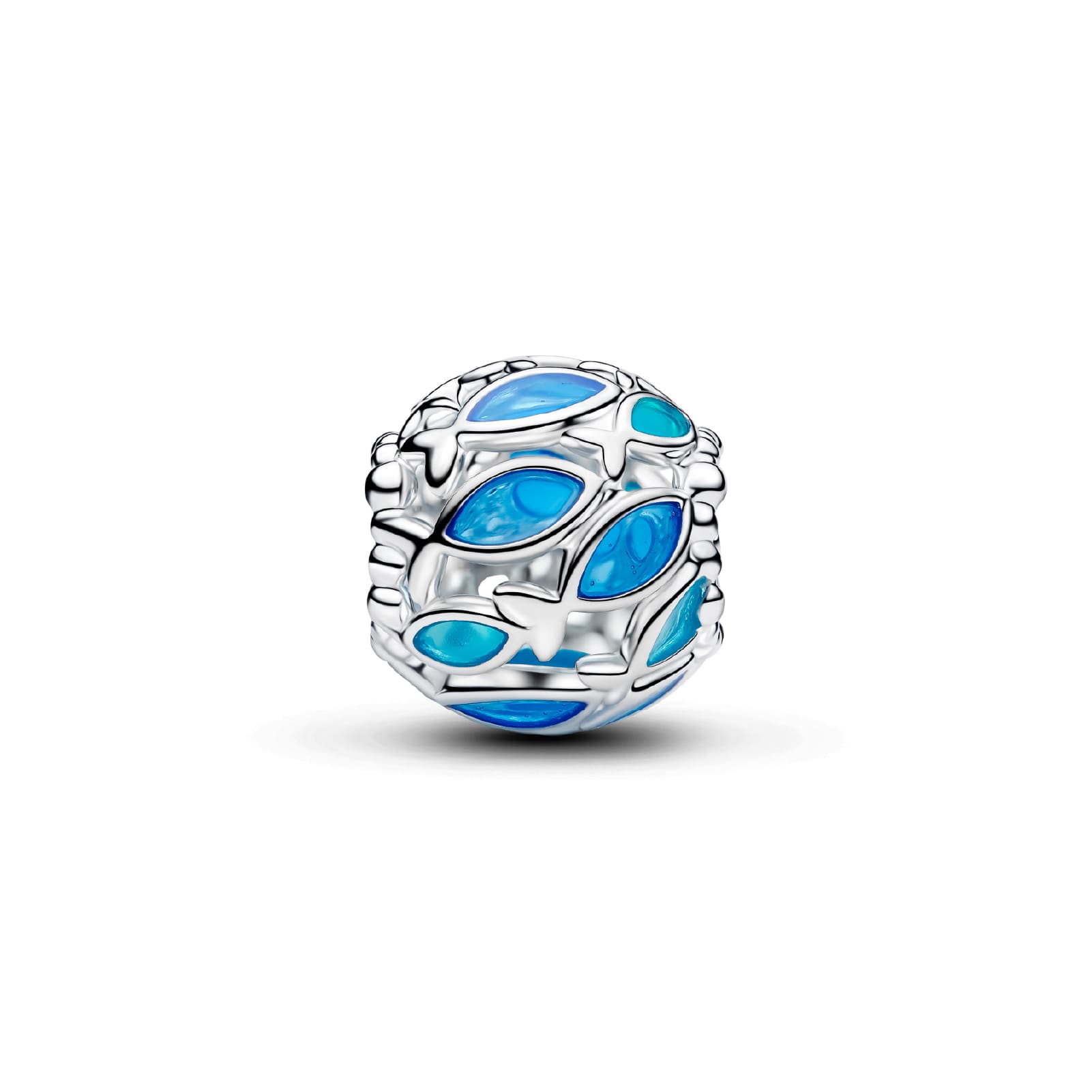 Charm Pandora in argento pesciolini openwork smaltato MISURA UNICA