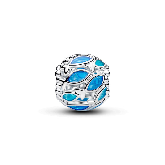 Charm Pandora in argento pesciolini openwork smaltato MISURA UNICA