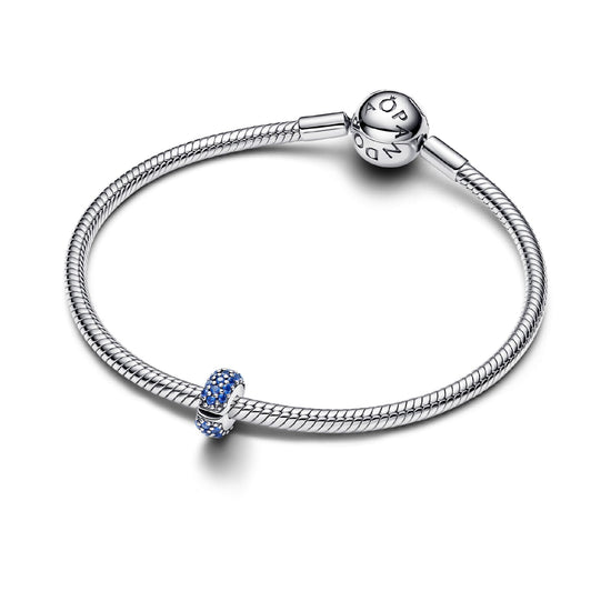 Clip Pandora in argento con cristalli blu oceano da donna MISURA UNICA