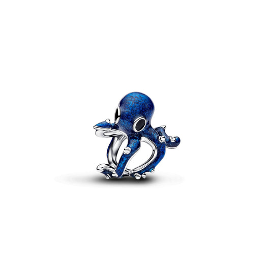 Charm Pandora in argento polpo blu smaltato da donna MISURA UNICA
