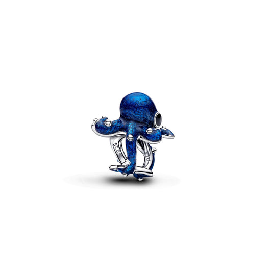 Charm Pandora in argento polpo blu smaltato da donna MISURA UNICA