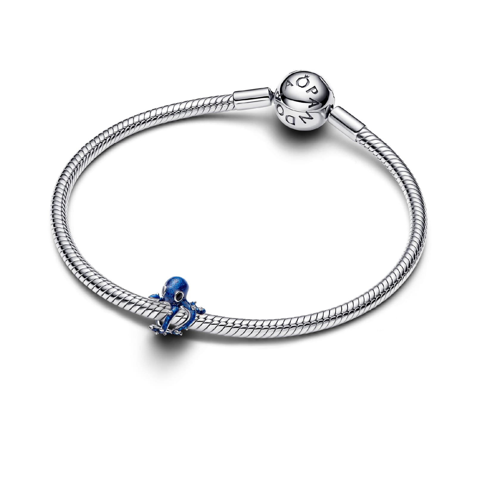 Charm Pandora in argento polpo blu smaltato da donna MISURA UNICA