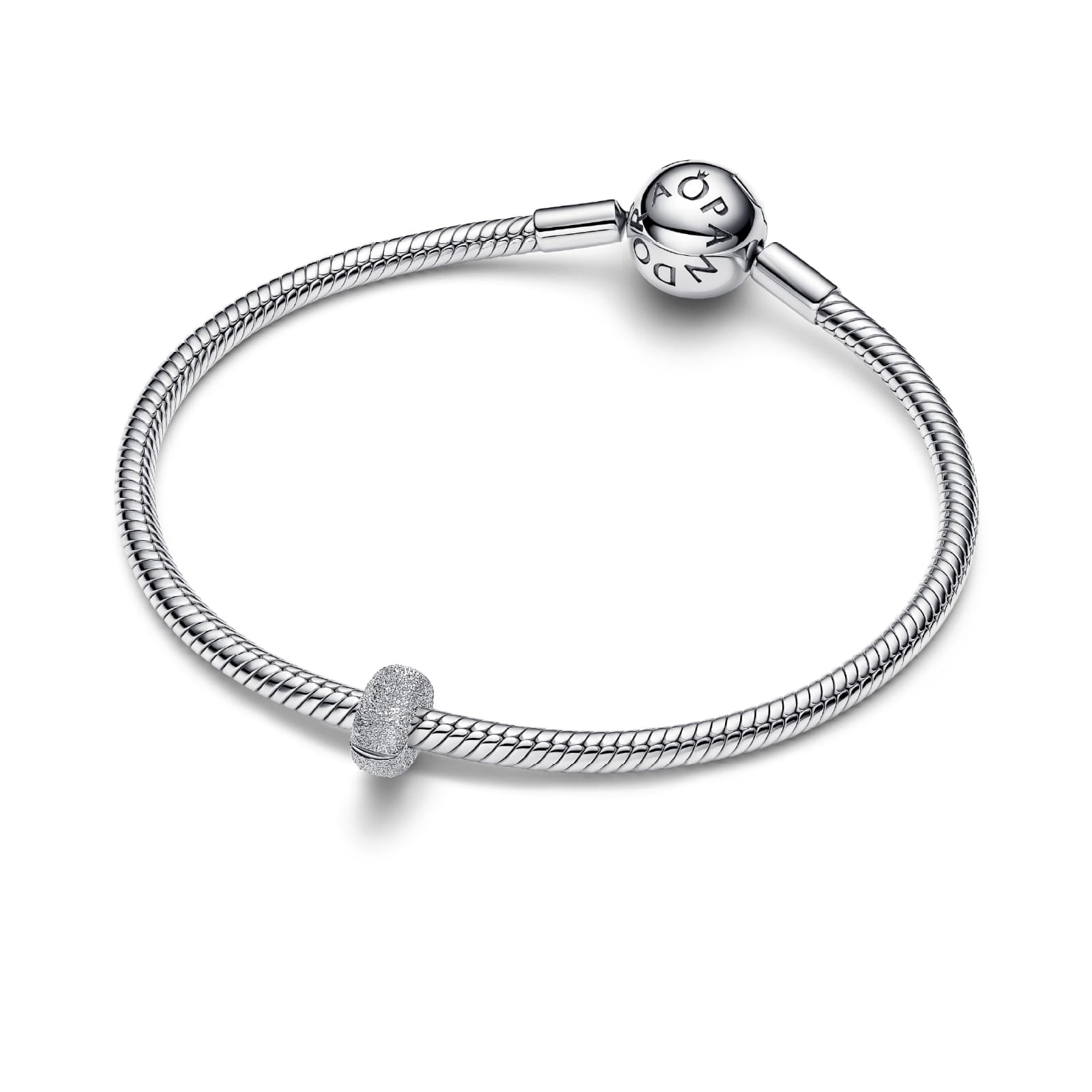 Mini clip Pandora in argento 925 con effetto diamantato MISURA UNICA