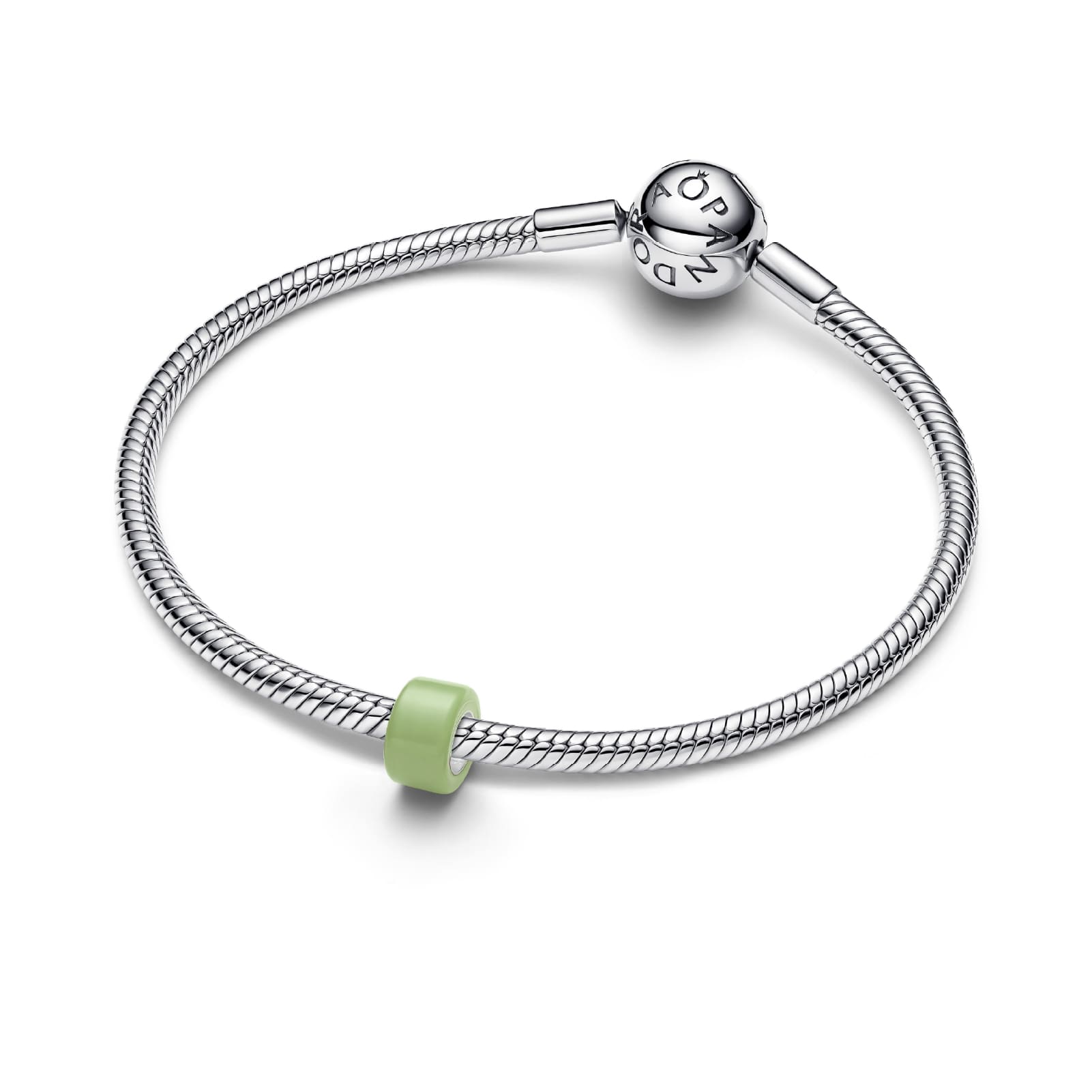 Mini charm Pandora in argento 925 e vetro di Murano verde MISURA UNICA