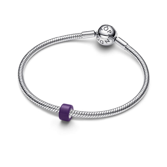 Mini charm Pandora in argento 925 e vetro di Murano viola MISURA UNICA