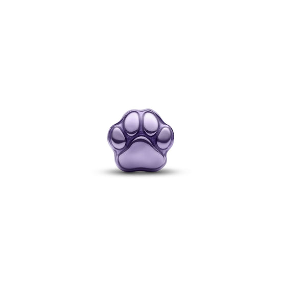 Mini charm Pandora in argento zampa effetto metallico viola MISURA UNICA