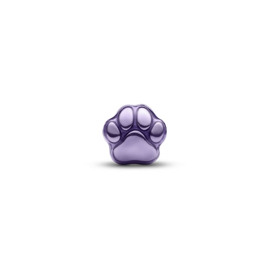Mini charm Pandora in argento zampa effetto metallico viola MISURA UNICA