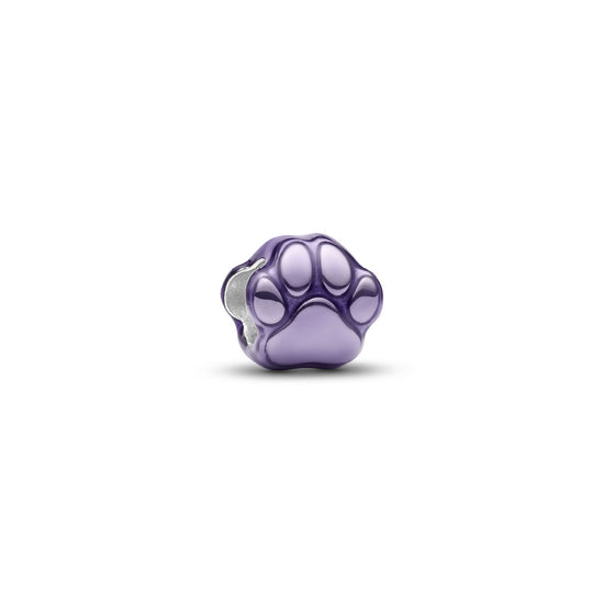 Mini charm Pandora in argento zampa effetto metallico viola MISURA UNICA