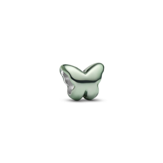 Mini charm Pandora in argento farfalla effetto metallico verde MISURA UNICA