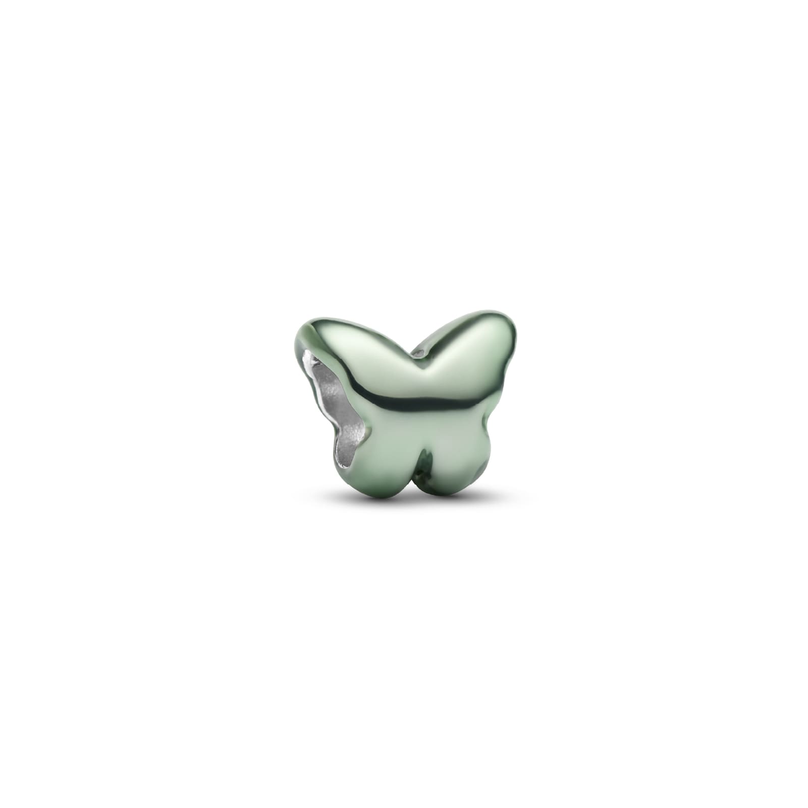 Mini charm Pandora in argento farfalla effetto metallico verde MISURA UNICA