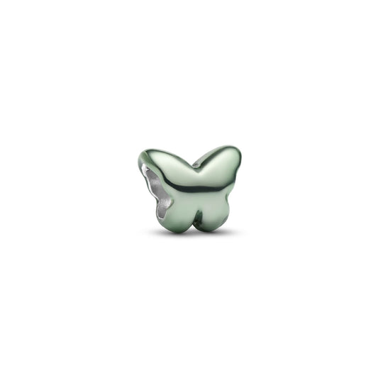 Mini charm Pandora in argento farfalla effetto metallico verde MISURA UNICA