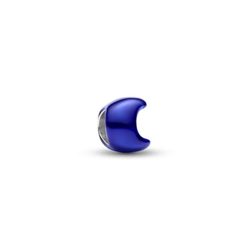 Mini charm Pandora in argento luna effetto metallico blu MISURA UNICA