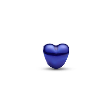 Mini charm Pandora in argento cuore effetto metallico blu MISURA UNICA