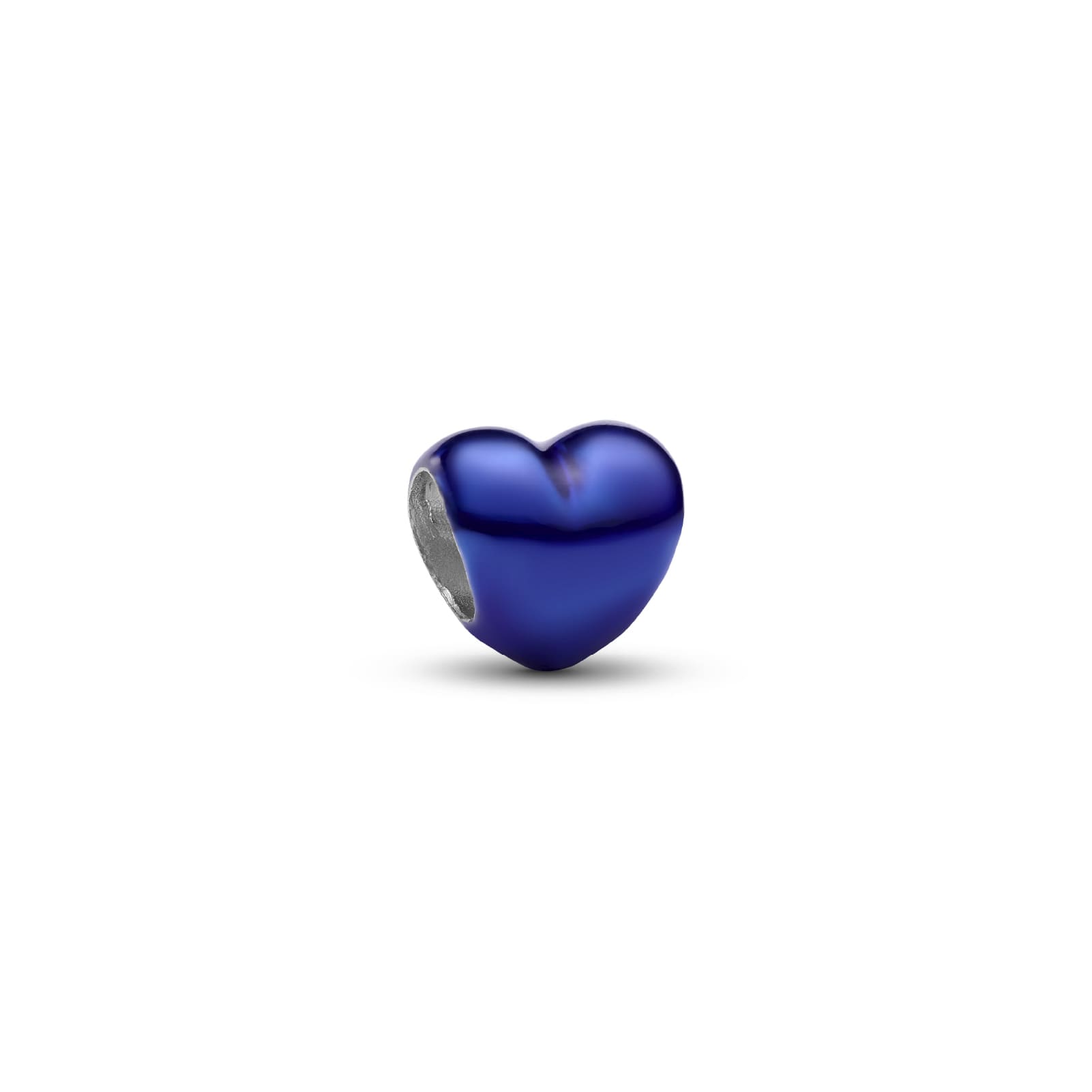 Mini charm Pandora in argento cuore effetto metallico blu MISURA UNICA