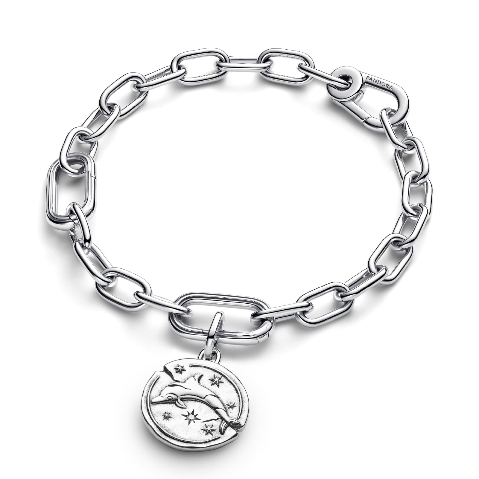 Charm Pandora Medallion in argento 925 delfino e zircone MISURA UNICA