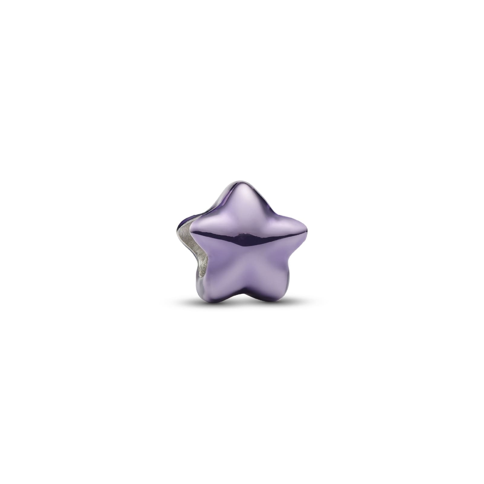 Mini charm Pandora in argento stella effetto metallico viola MISURA UNICA