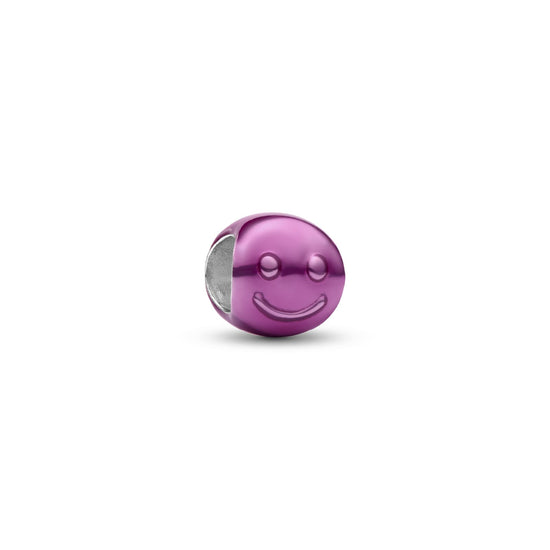 Mini charm Pandora in argento smile effetto metallico rosa MISURA UNICA
